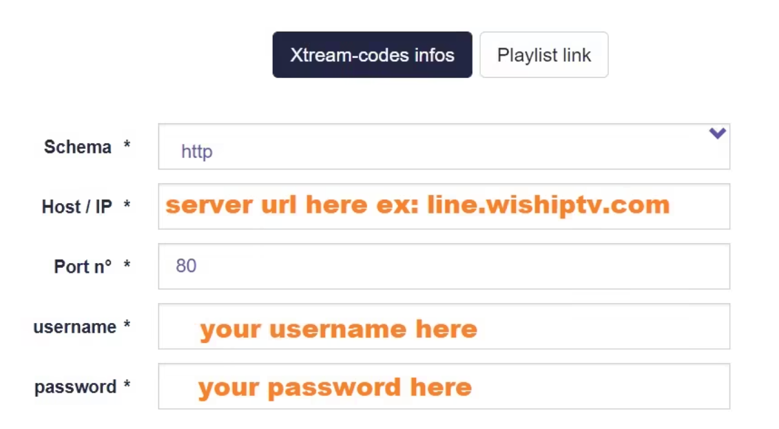 Xtream Codes configuration in SET IPTV